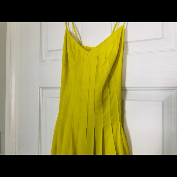 NWT Banana Republic Neon Yellow Midi Dress - Picture 4 of 8